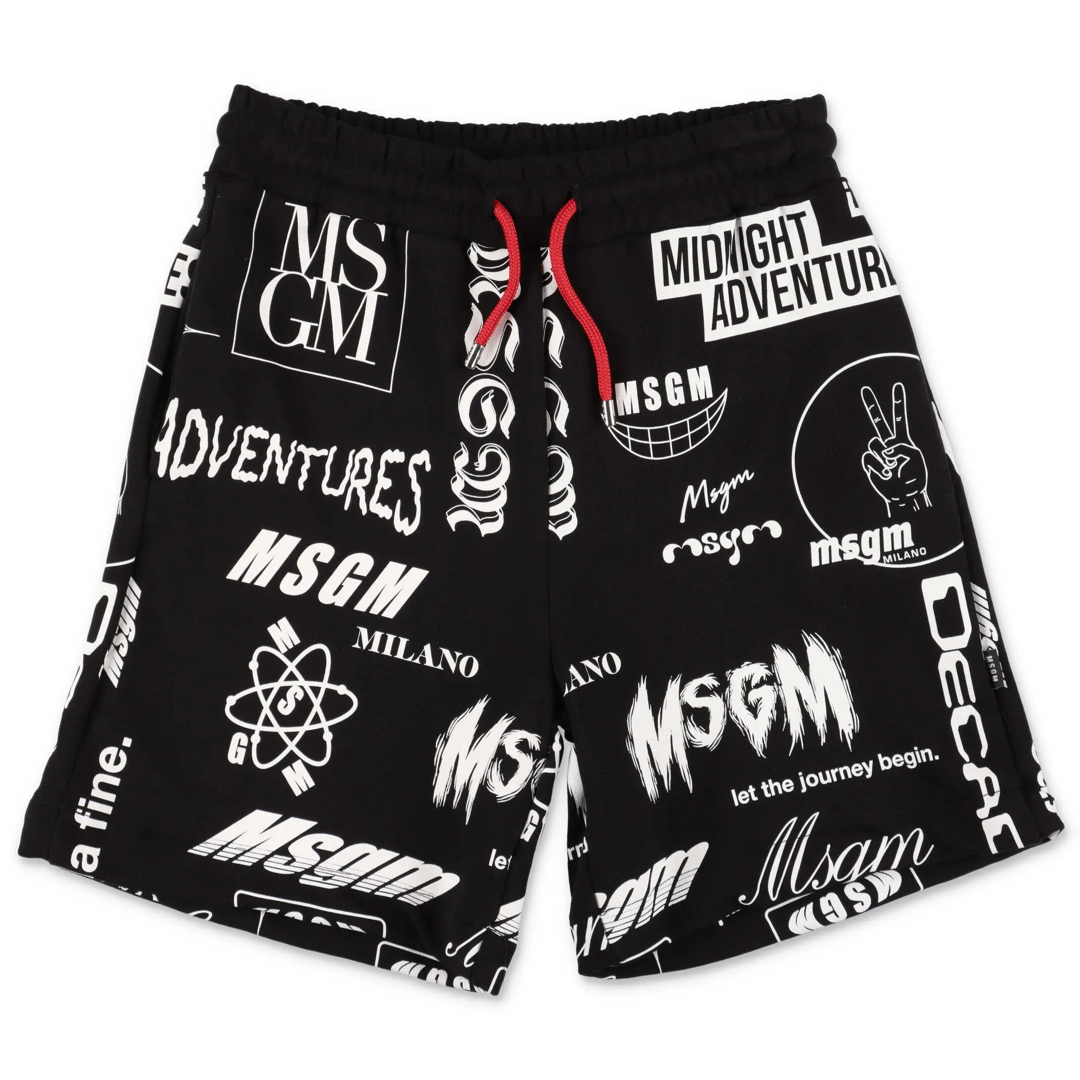 MSGM Kids Logo All-Over Print Shorts