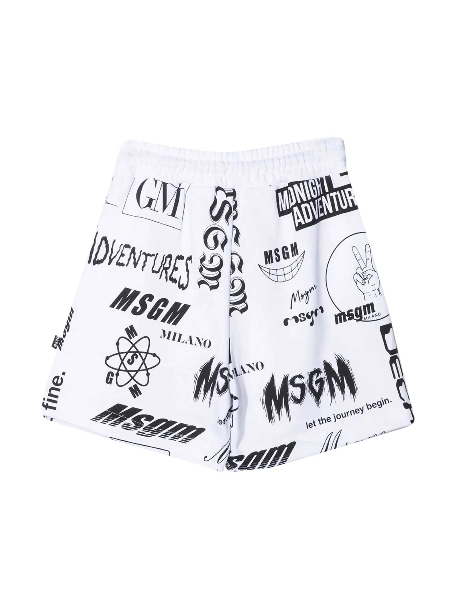 MSGM Kids Logo All-Over Print Shorts