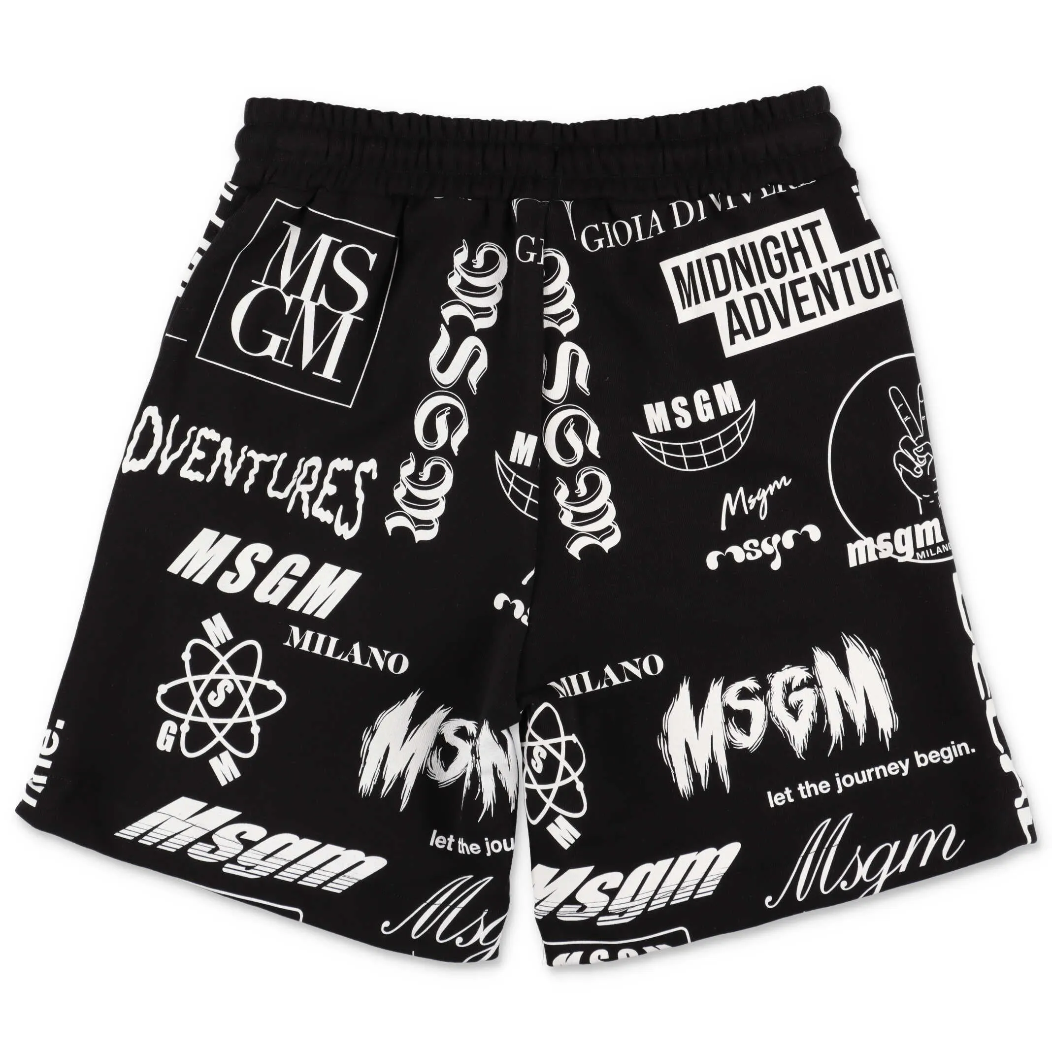 MSGM Kids Logo All-Over Print Shorts