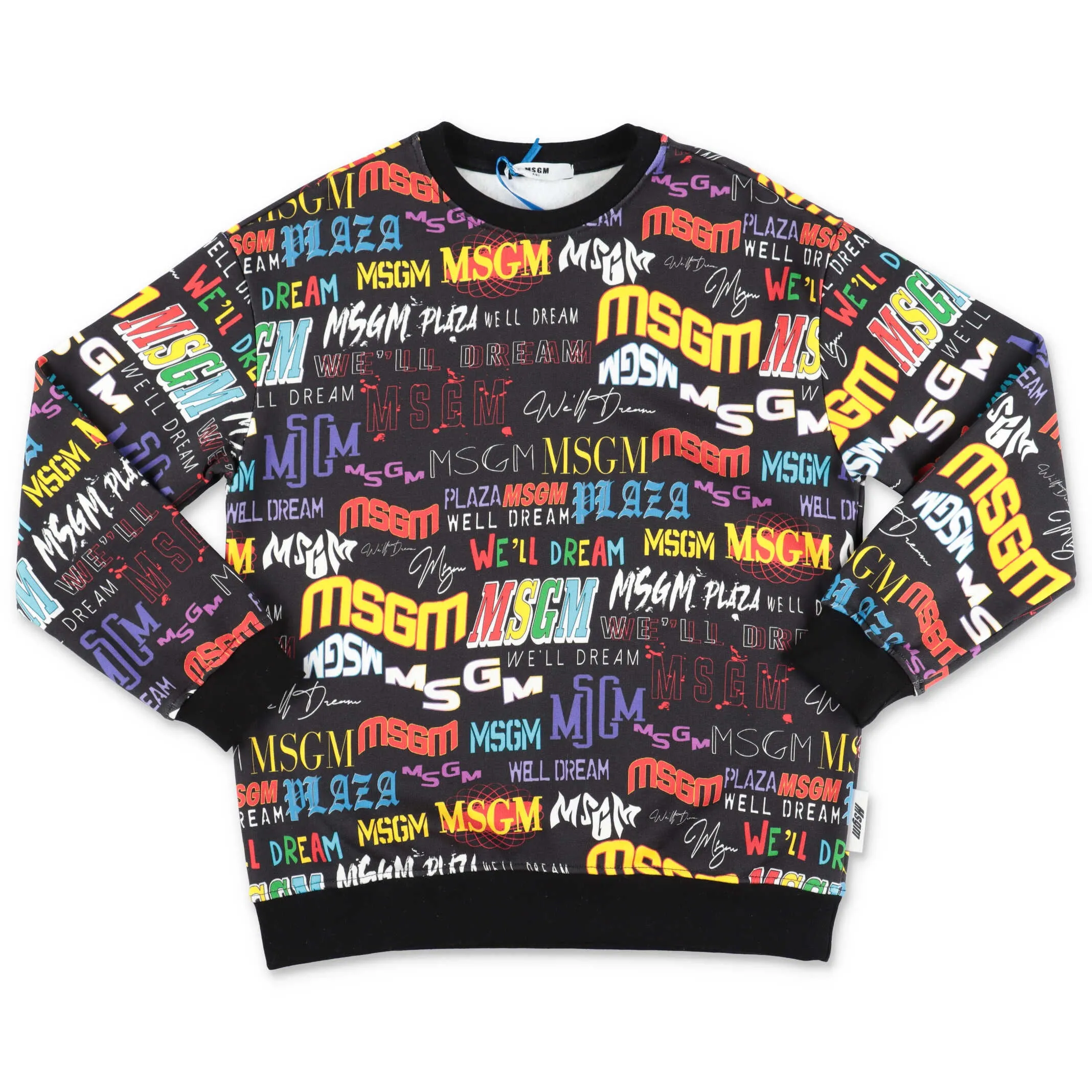 MSGM Kids Logo Allover Crewneck Sweatshirt