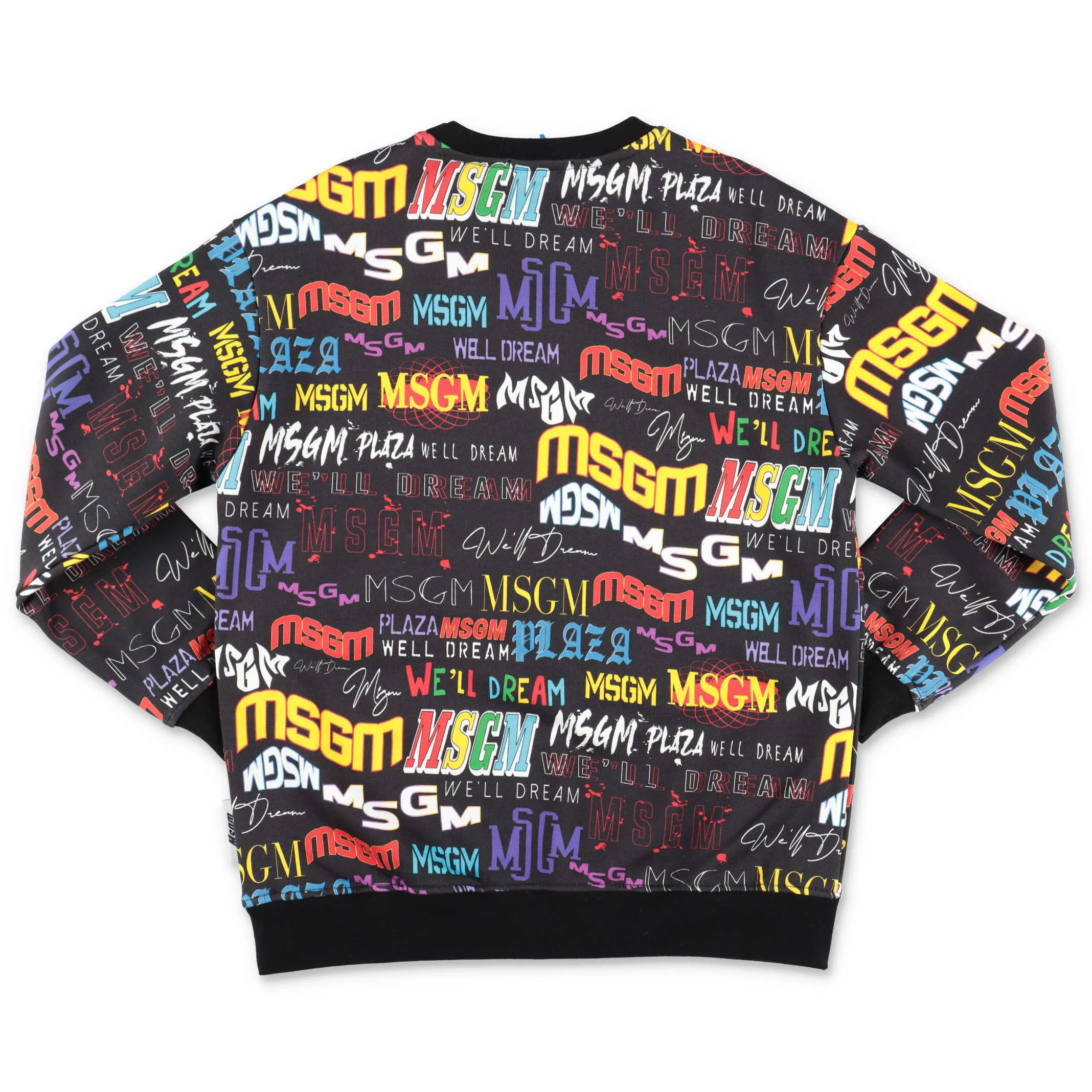 MSGM Kids Logo Allover Crewneck Sweatshirt
