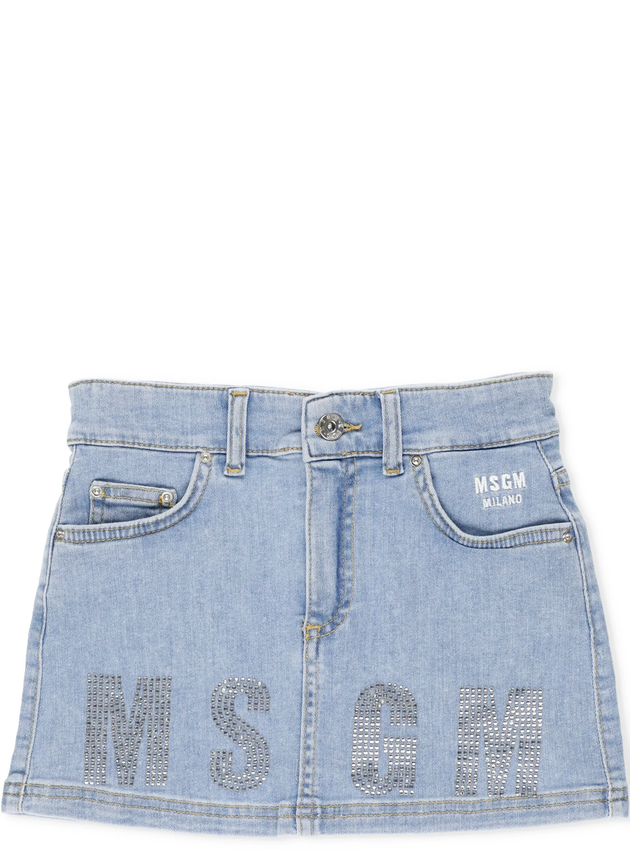MSGM Kids Logo Embellished Skirt