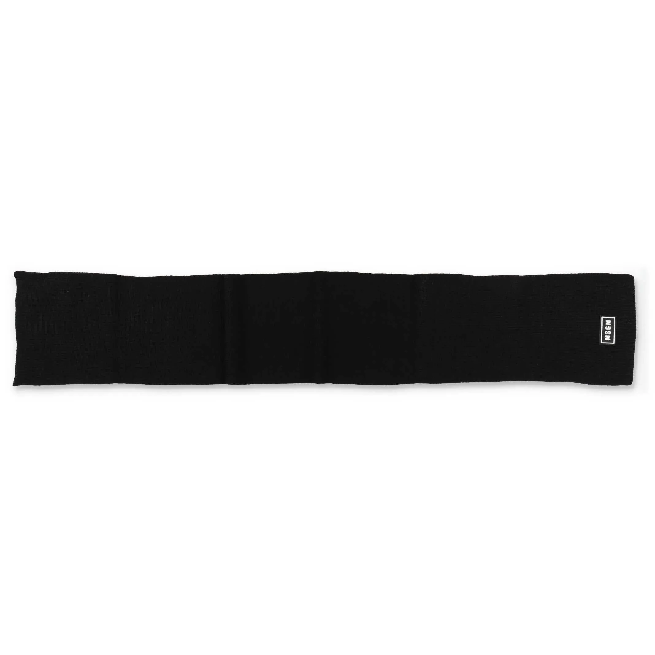 MSGM Kids Logo Patch Rib Knit Scarf