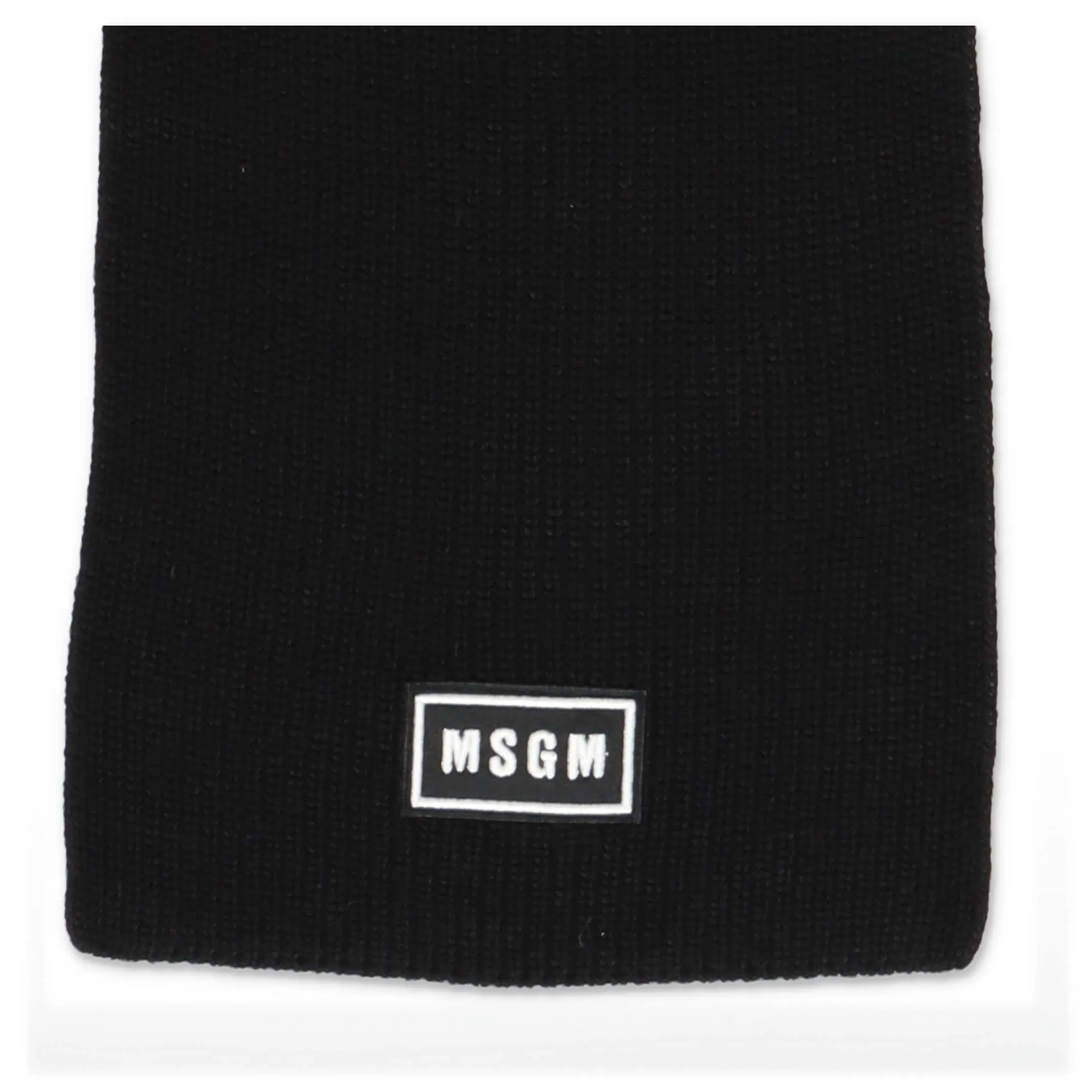 MSGM Kids Logo Patch Rib Knit Scarf