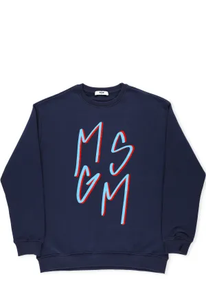 MSGM Kids Logo Print Crewneck Sweatshirt