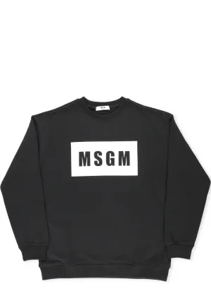 MSGM Kids Logo Print Crewneck Sweatshirt