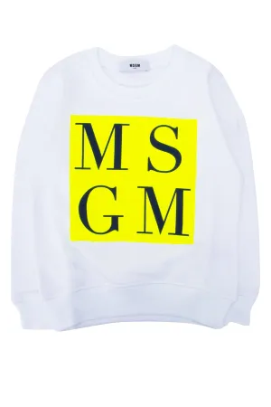 MSGM Kids Logo Print Crewneck Sweatshirt
