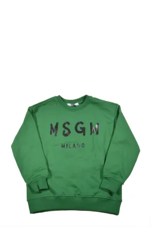MSGM Kids Logo Print Crewneck Sweatshirt