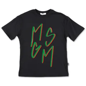 MSGM Kids Logo Print Crewneck T-Shirt