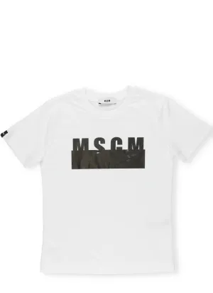 MSGM Kids Logo Print Crewneck T-Shirt
