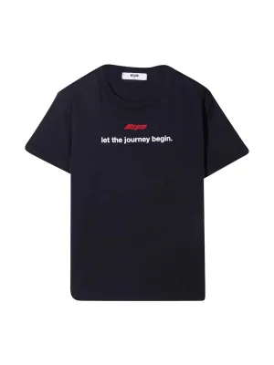 MSGM Kids Logo Print Crewneck T-Shirt