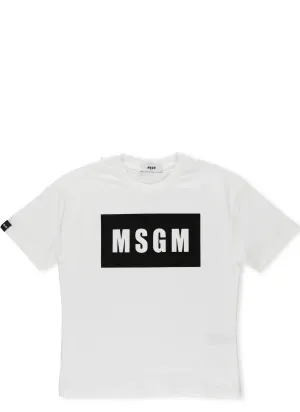 MSGM Kids Logo Printed Crewneck T-Shirt
