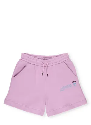 MSGM Kids Logo Printed Drawstring Shorts