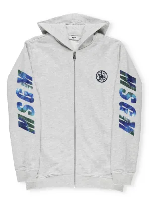 MSGM Kids Logo Printed Hooded Jacket