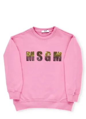 MSGM Kids Sequin Logo Sweatshirt