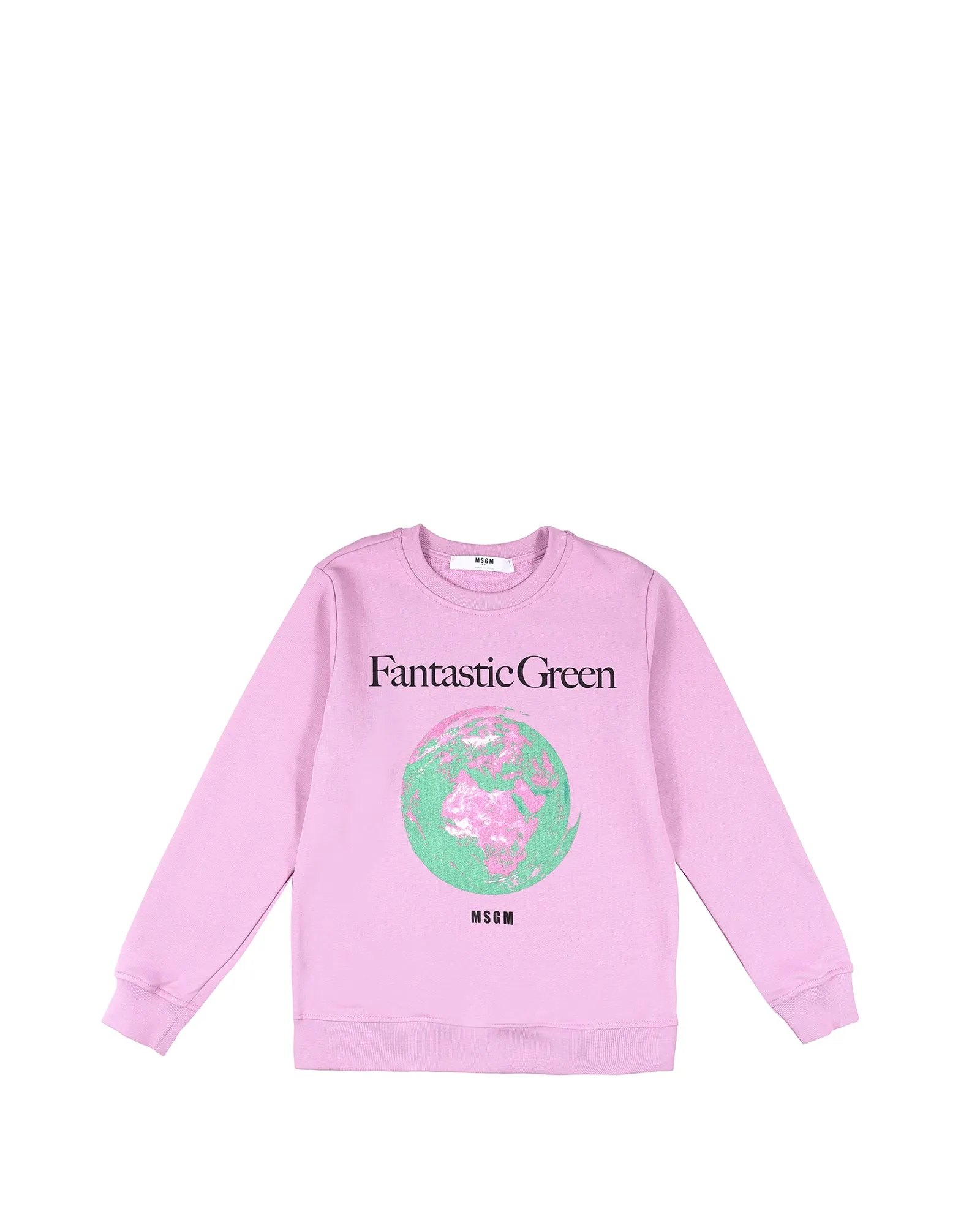 MSGM Kids Slogan Print Crewneck Sweatshirt