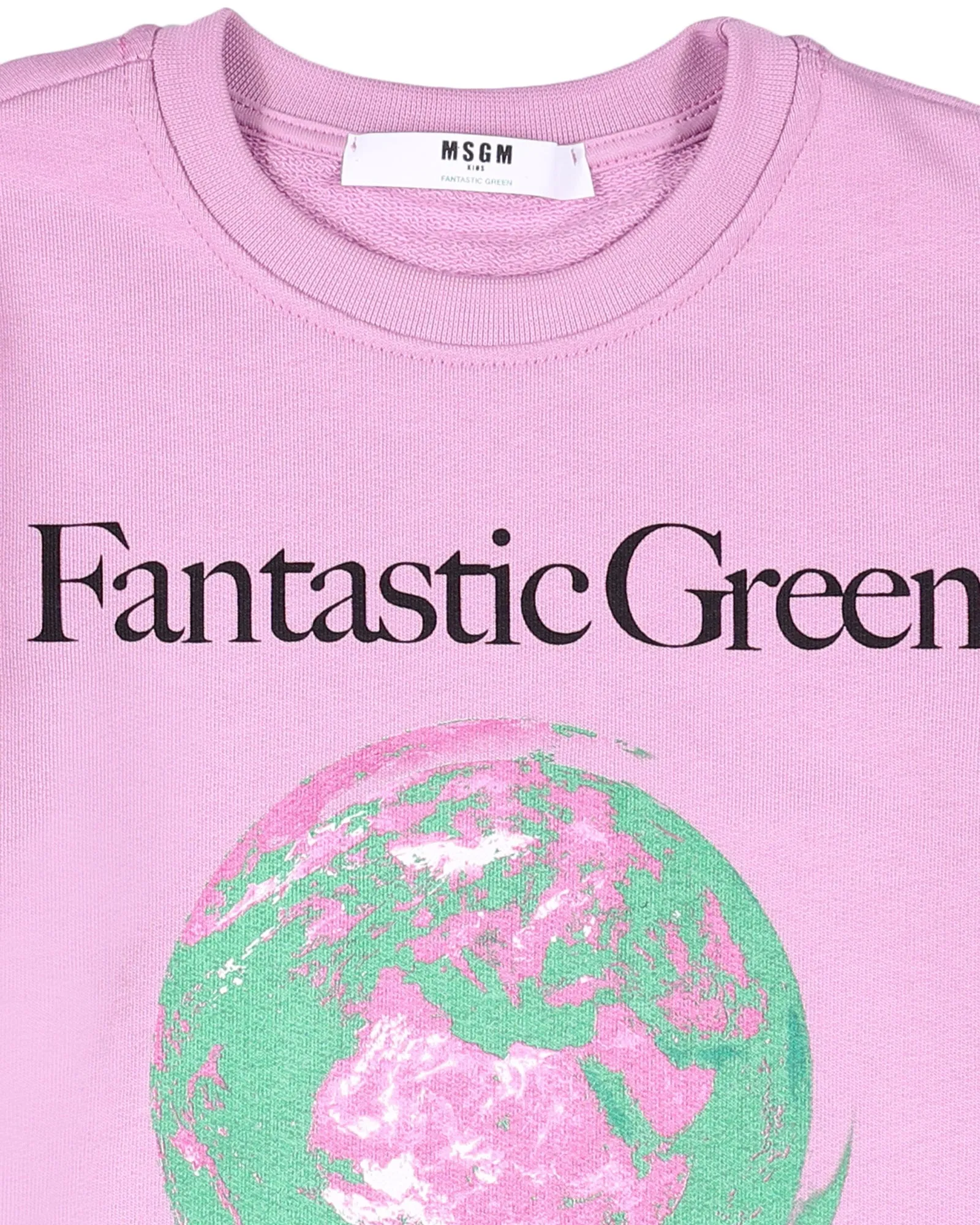 MSGM Kids Slogan Print Crewneck Sweatshirt