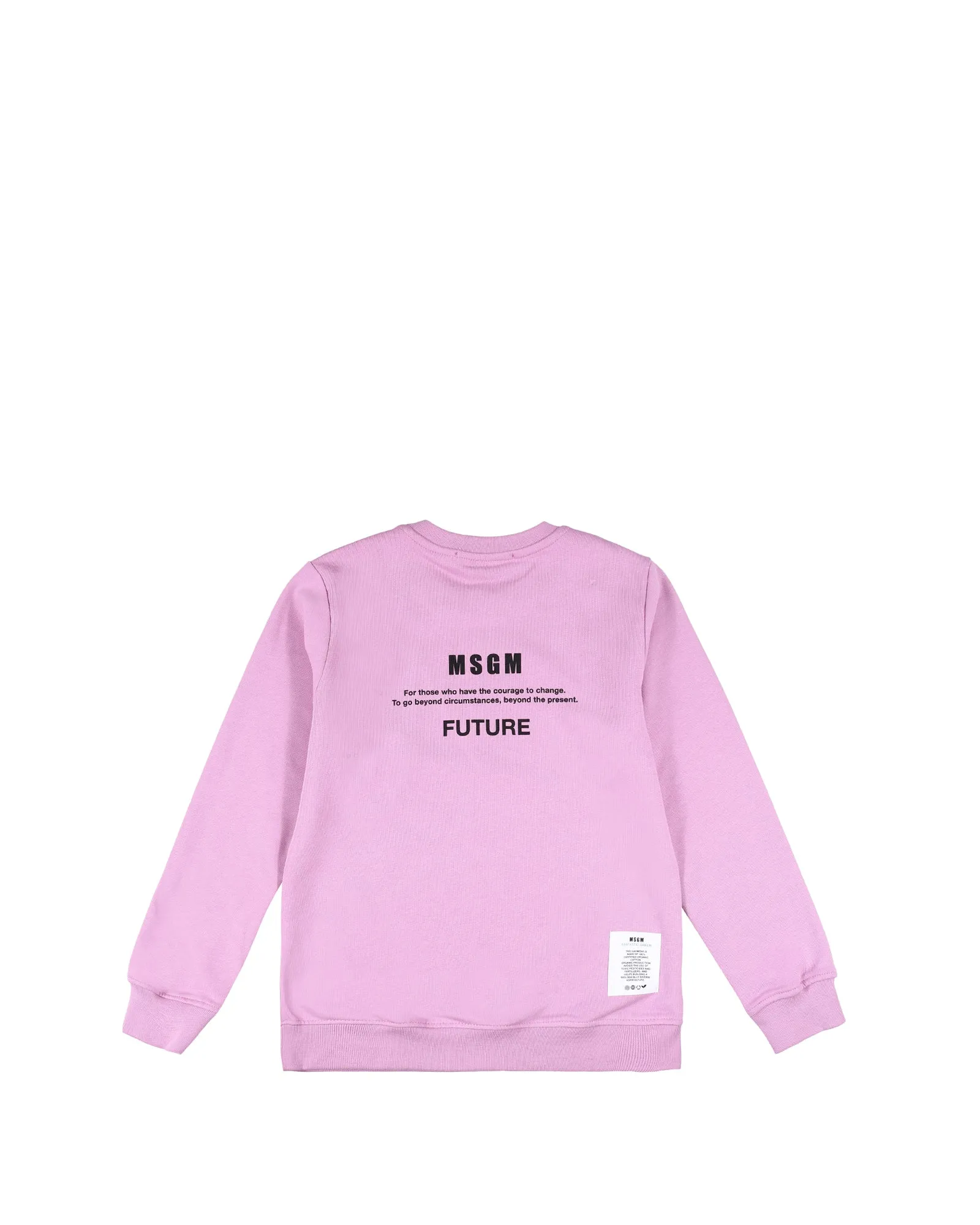 MSGM Kids Slogan Print Crewneck Sweatshirt