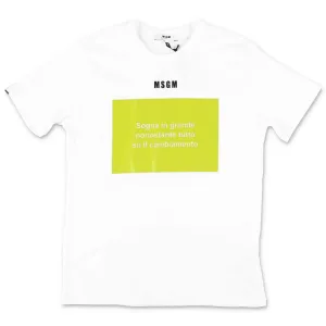 MSGM Kids Slogan Print Crewneck T-Shirt