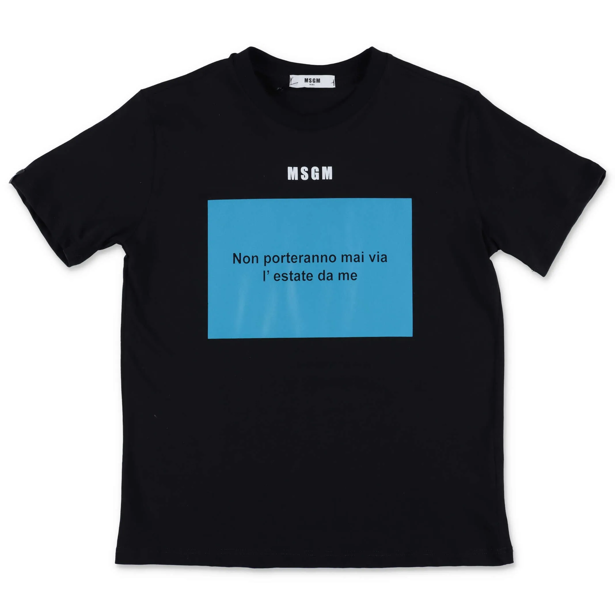 MSGM Kids Slogan Print Crewneck T-Shirt