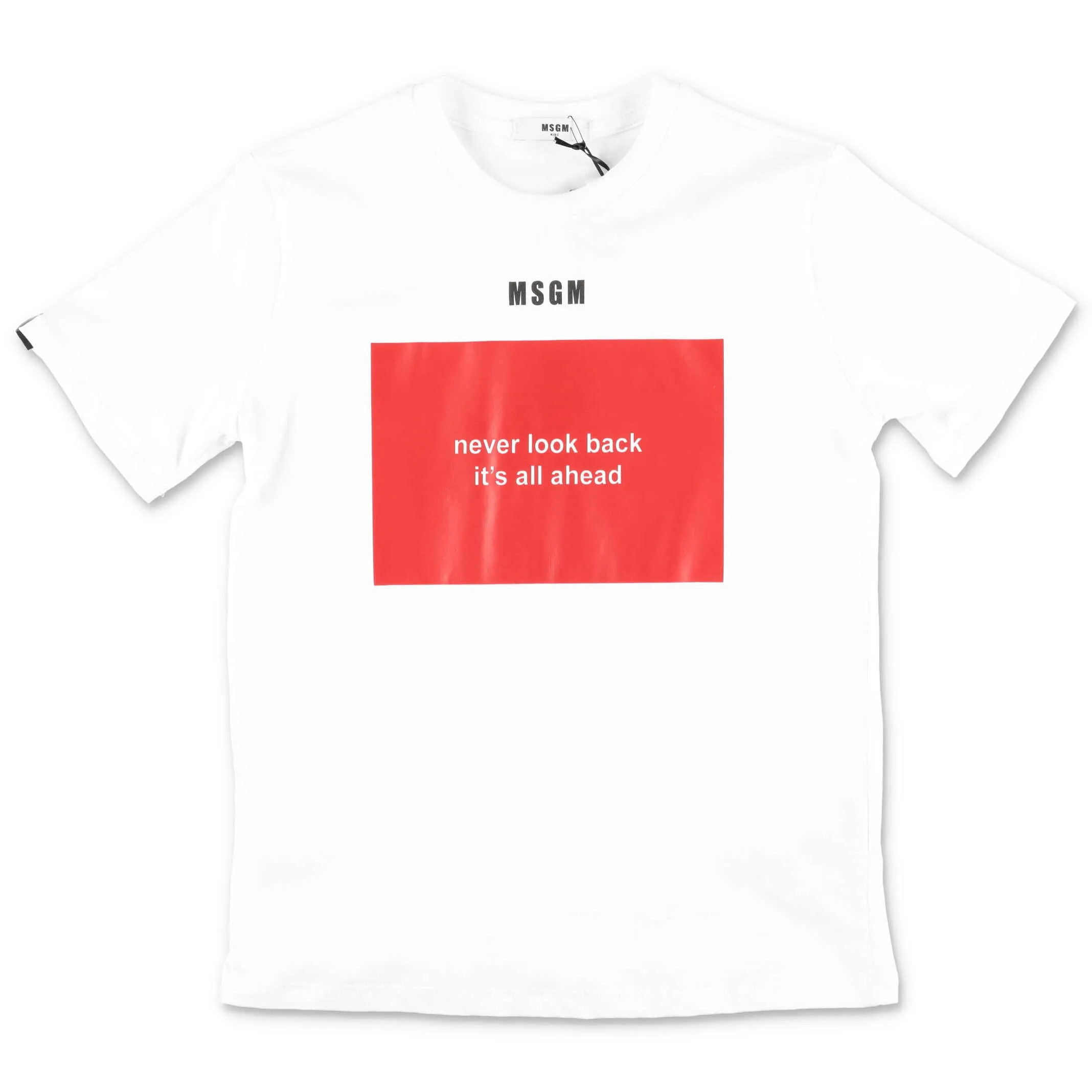 MSGM Kids Slogan Print Crewneck T-Shirt