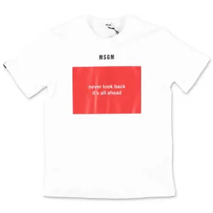 MSGM Kids Slogan Print Crewneck T-Shirt
