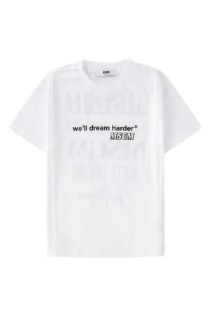MSGM Kids Slogan Print T-Shirt