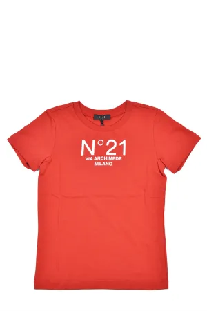 N21 Kids Logo Print Crewneck T-Shirt