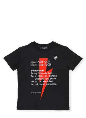 Neil Barrett Kids Thunderbolt Definition Printed T-Shirt