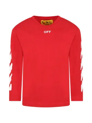 Off-White Kids Diag Printed Long Sleeve T-Shirt