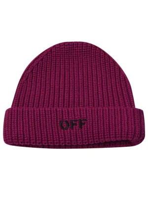Off-White Kids Logo Embroidered Beanie