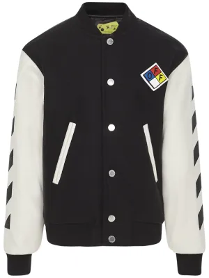 Off-White Kids Logo Patched Bomber Jacket