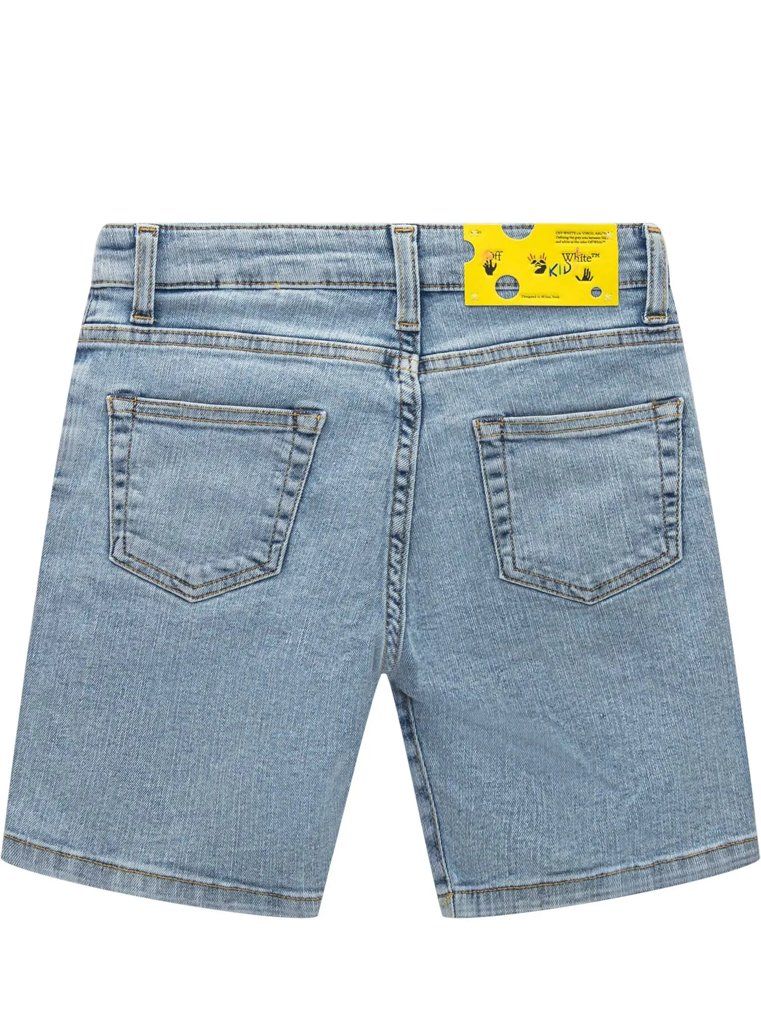 Off-White Kids Logo Printed Denim Shorts