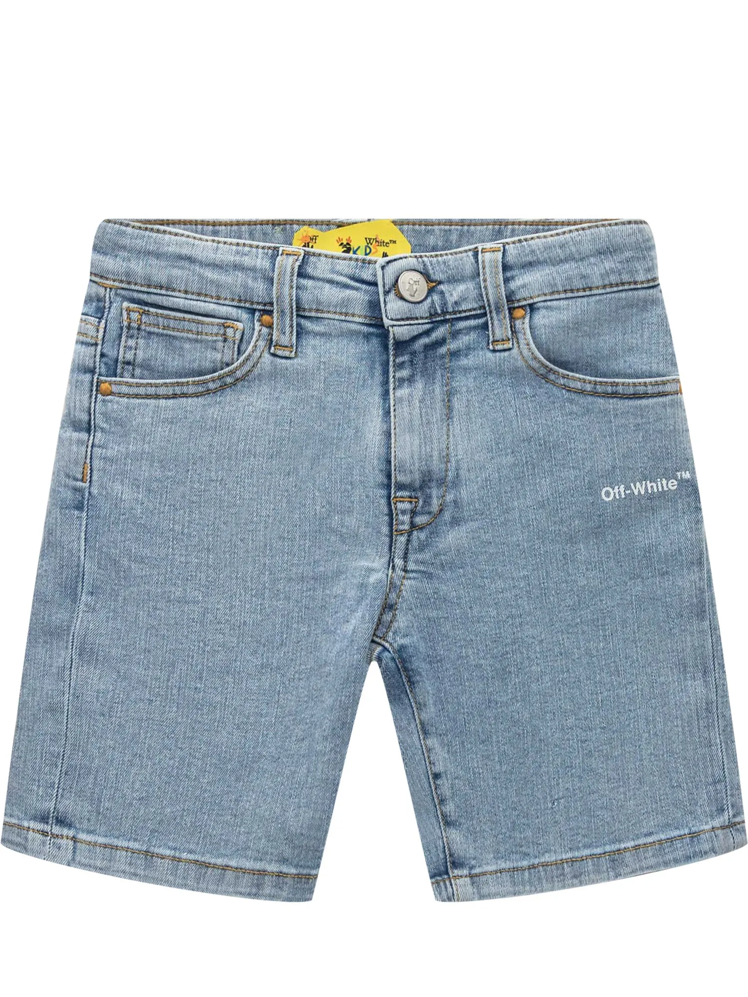 Off-White Kids Logo Printed Denim Shorts