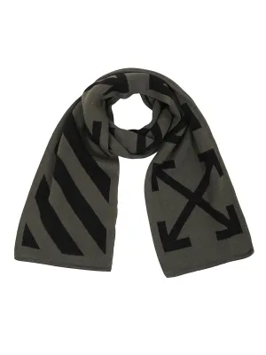 Off-White Kids Striped Knitted Scarf