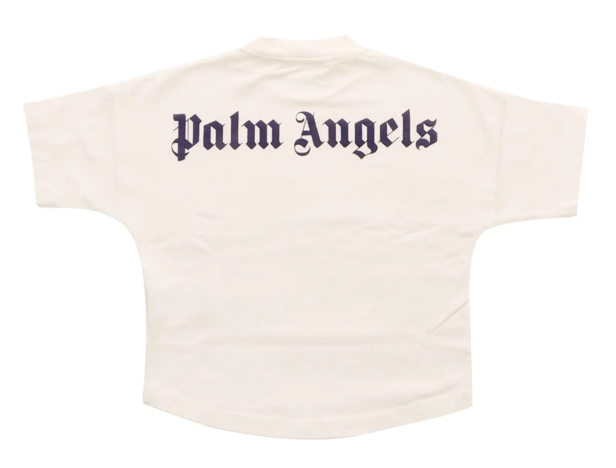 Palm Angels Kids Logo Printed Mockneck T-Shirt