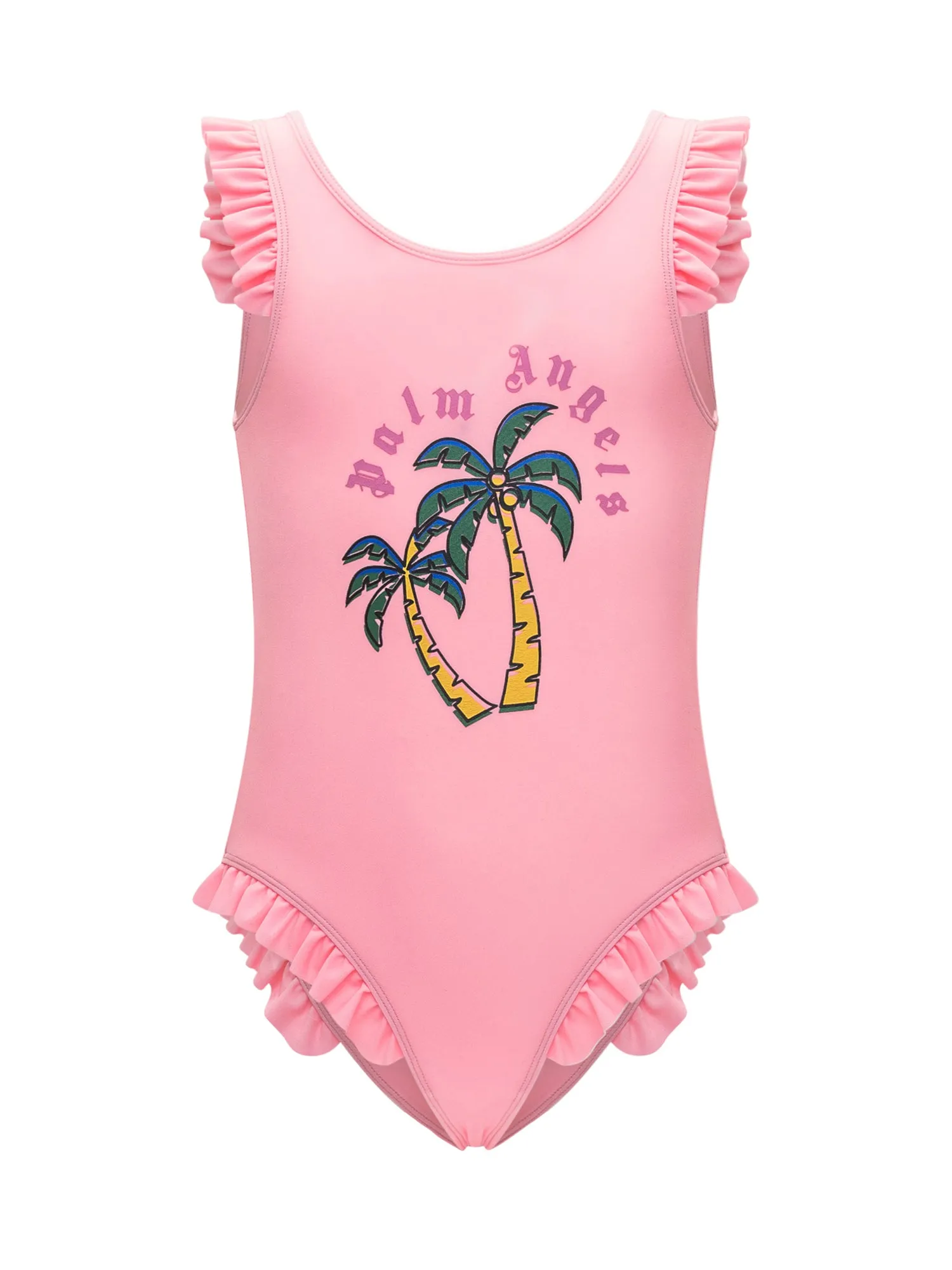 Palm Angels Kids Palm Printed Ruffled Swimsuit