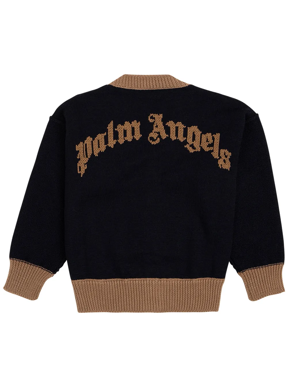 Palm Angels Kids Teddy Bear Detailed Cardigan