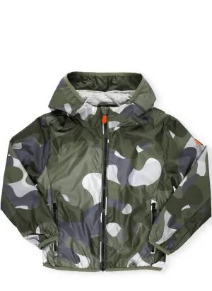 Save The Duck Kids Camouflage Printed Hooded Jacket