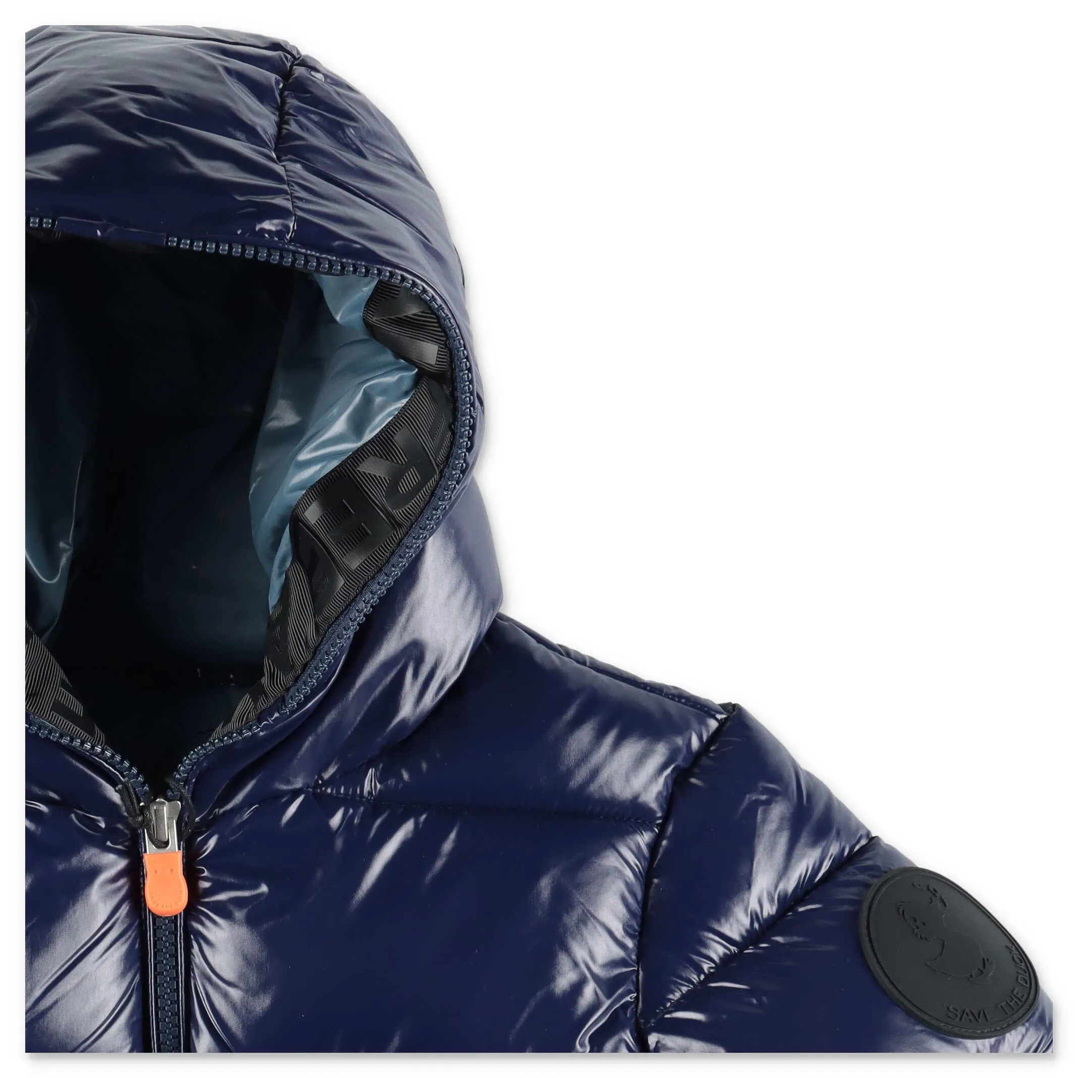Save The Duck Kids Logo Printed Hooded Jacket