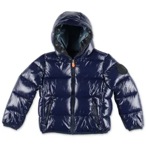 Save The Duck Kids Logo Printed Hooded Jacket