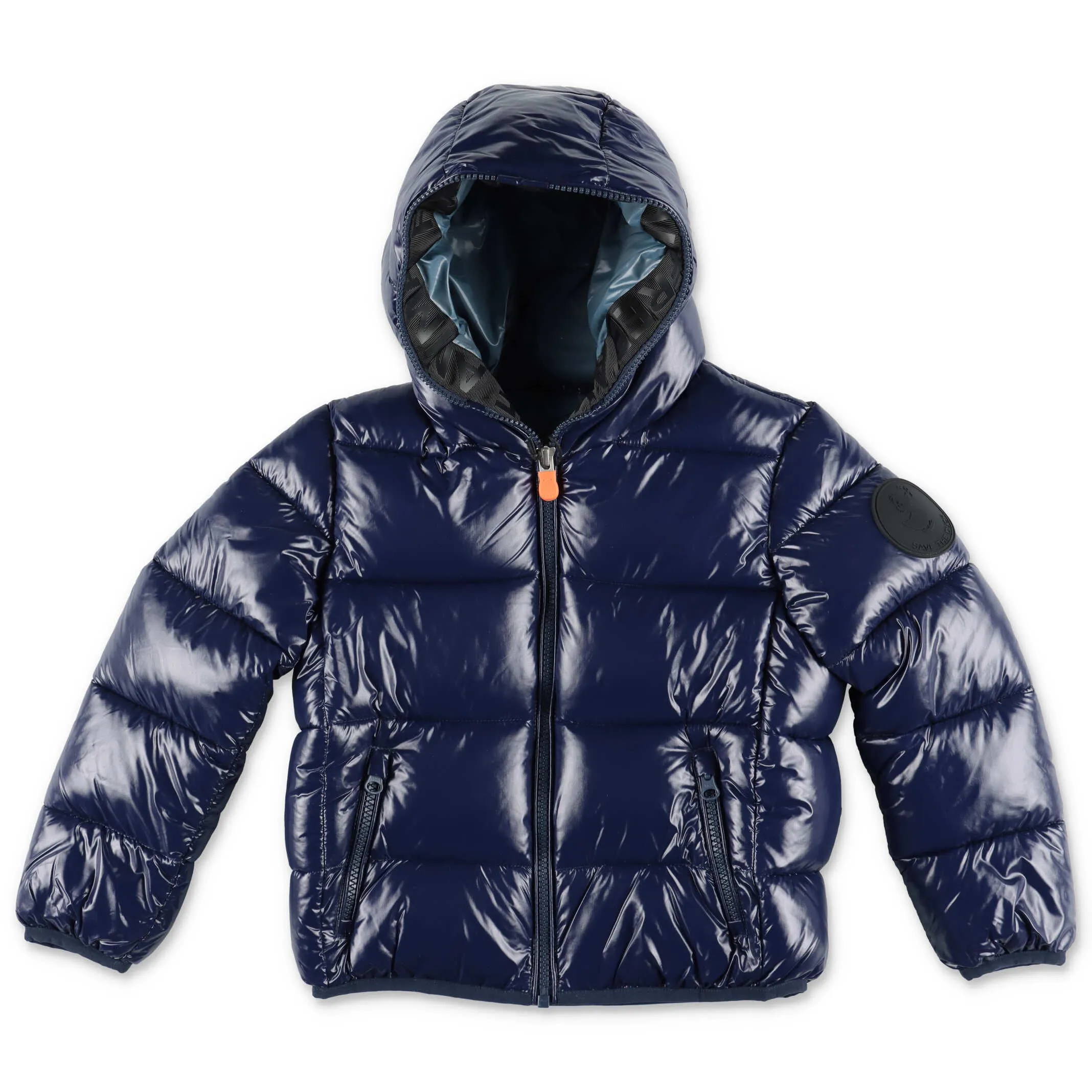 Save The Duck Kids Logo Printed Hooded Jacket