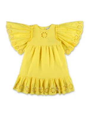 Stella McCartney Kids Broderie Anglaise Round-Neck Dress