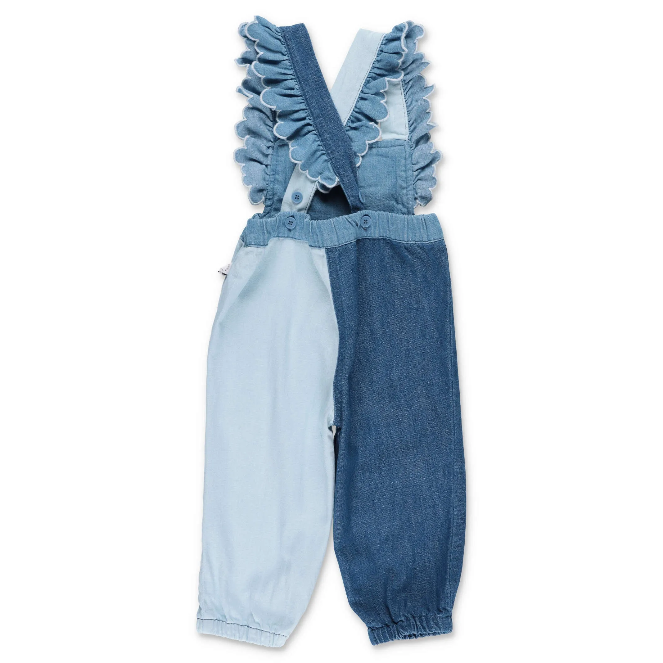 Stella McCartney Kids Butterfly Embroidered Denim Onesie