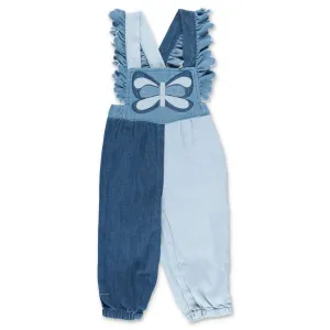 Stella McCartney Kids Butterfly Embroidered Denim Onesie