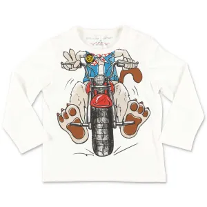 Stella McCartney Kids Doggie Rider Print Long Sleeve T-Shirt