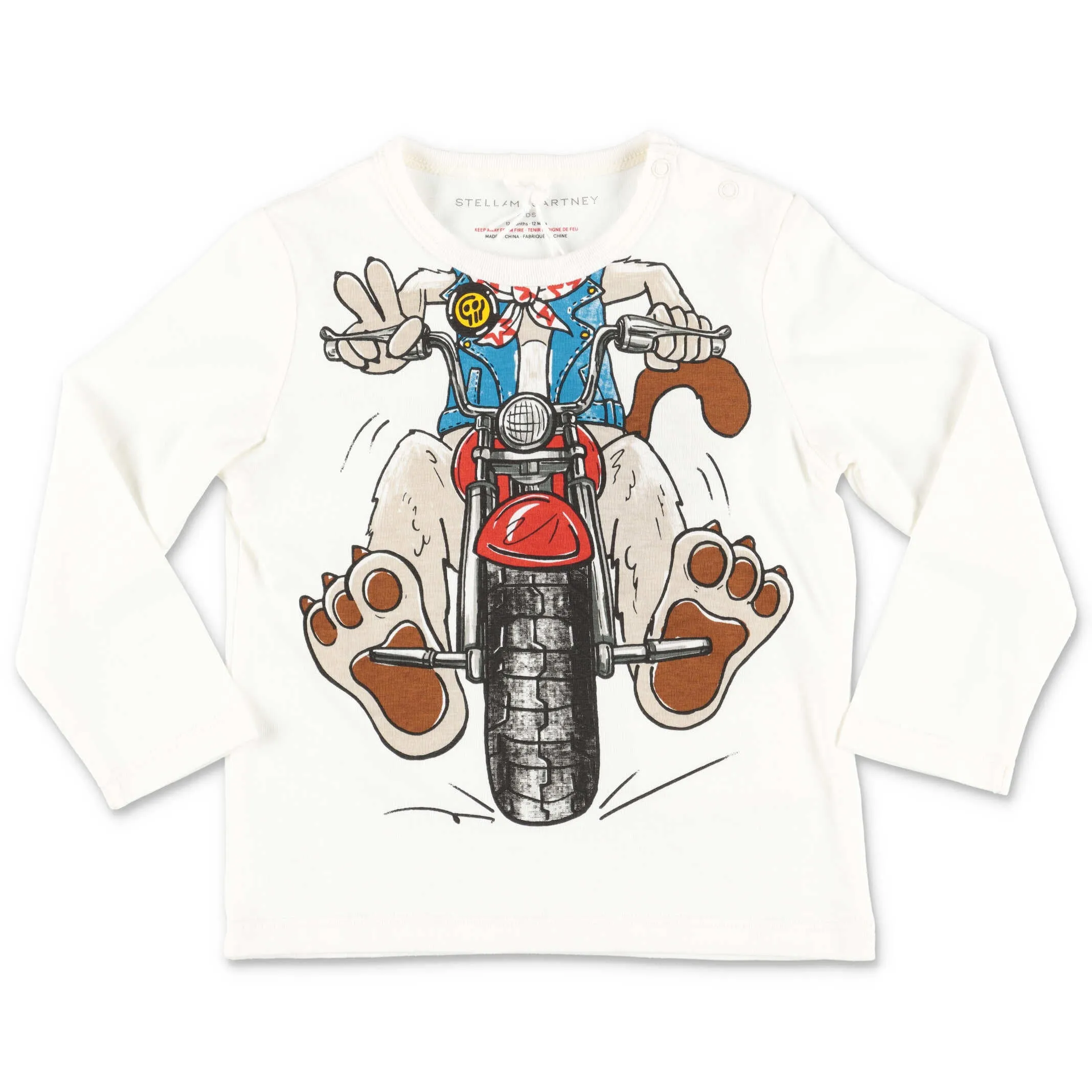 Stella McCartney Kids Doggie Rider Print Long Sleeve T-Shirt