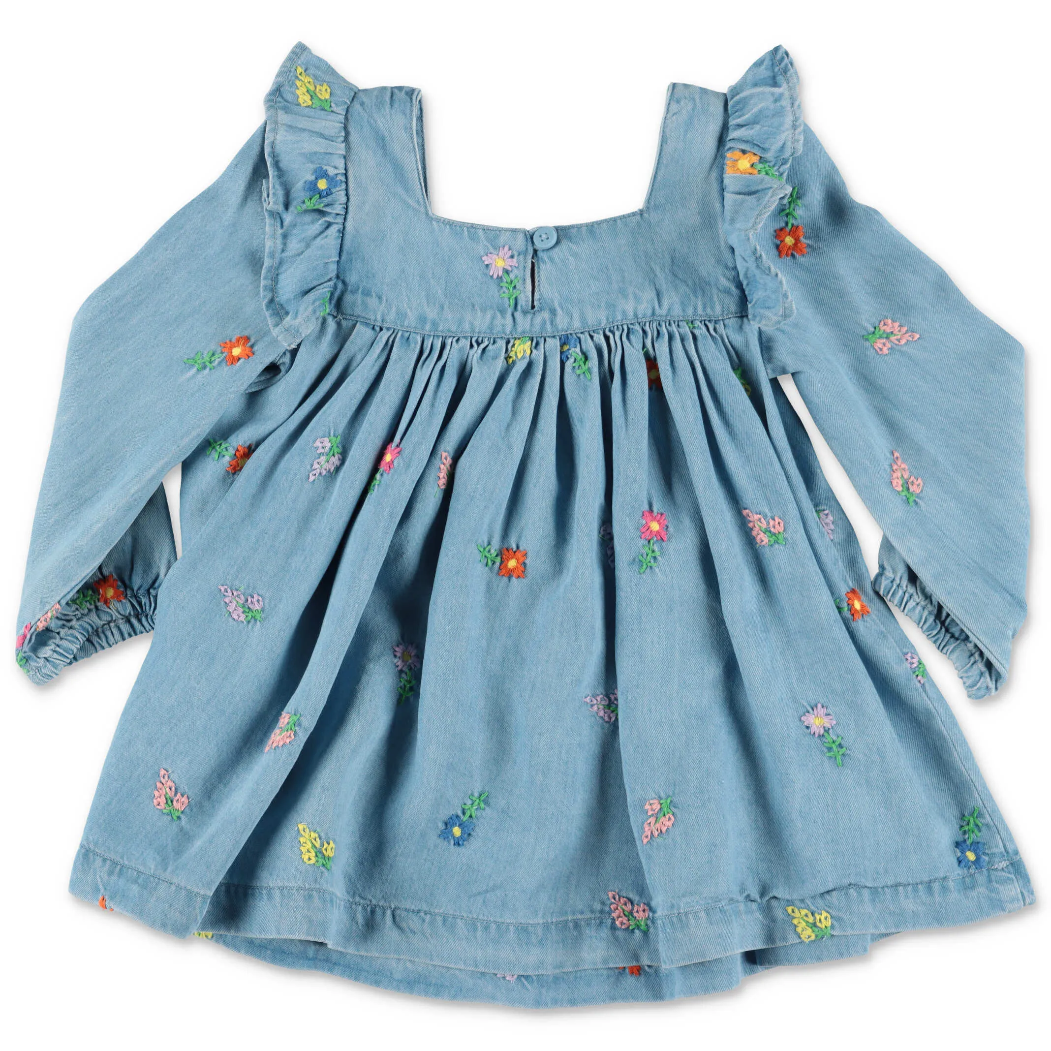 Stella McCartney Kids Embroidered Flowers Denim Dress