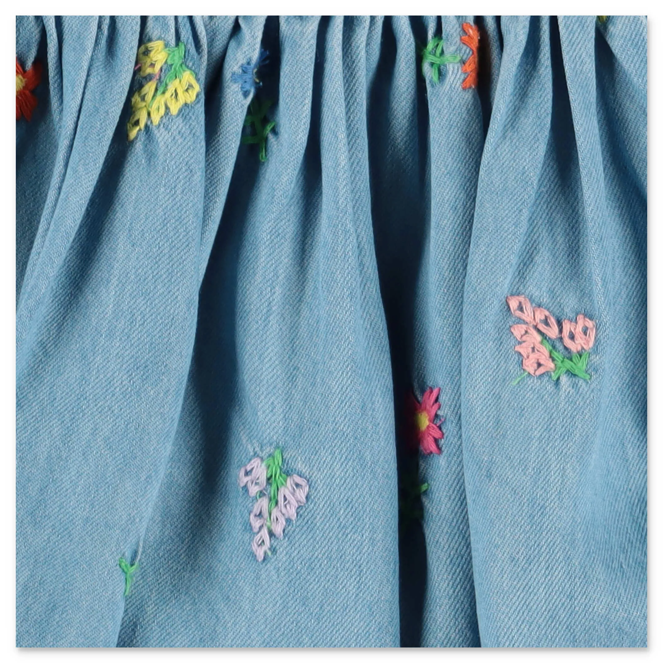 Stella McCartney Kids Embroidered Flowers Denim Dress