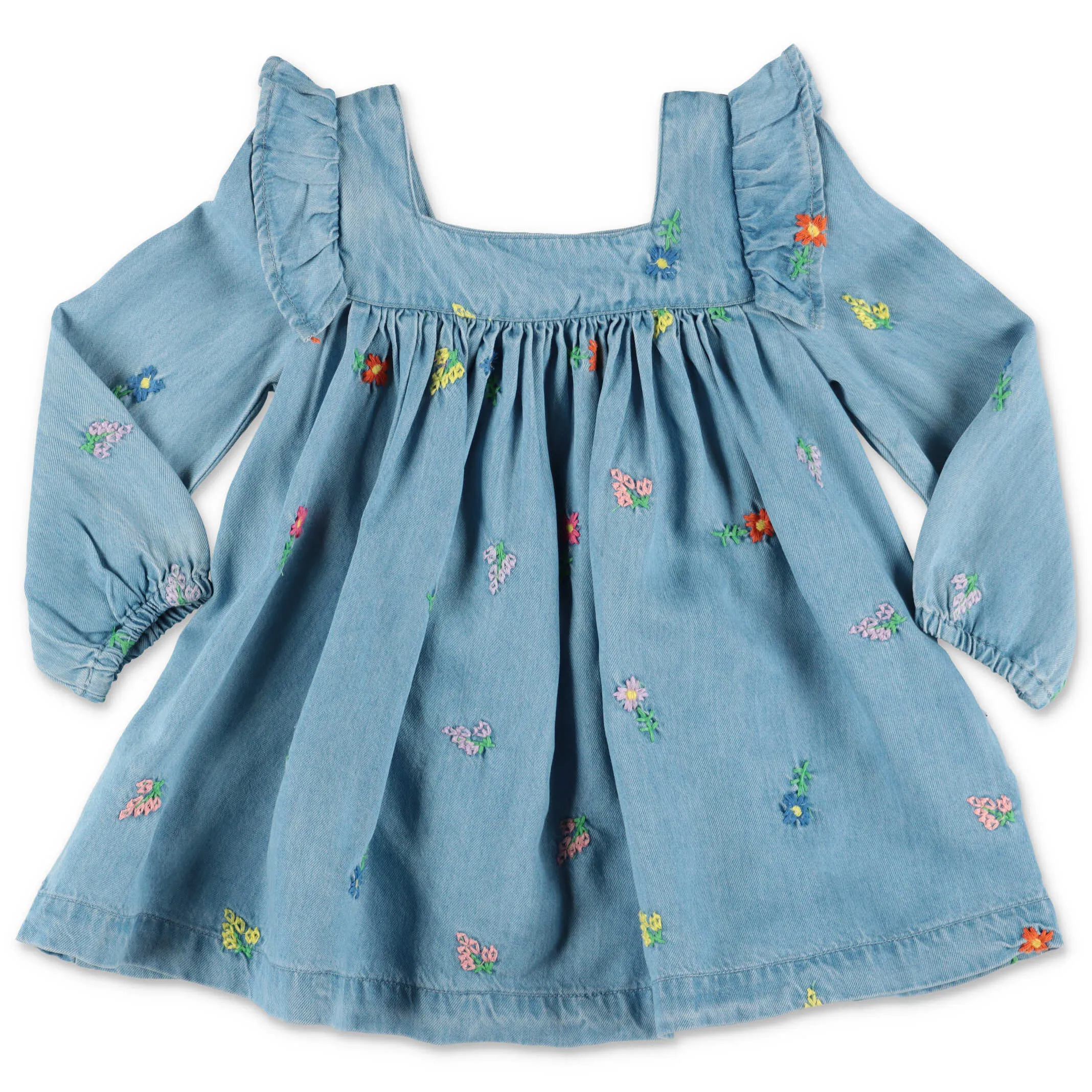 Stella McCartney Kids Embroidered Flowers Denim Dress